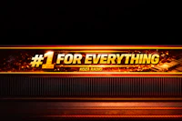 a banner that says 1 for everything on a dark background